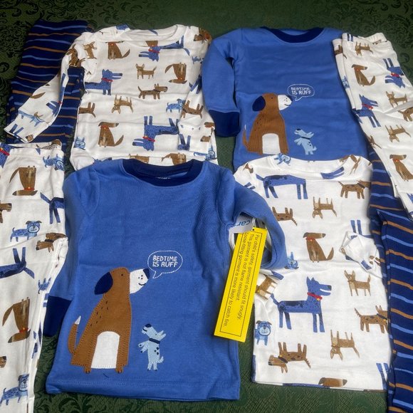 Carter's Other - NWt TWINS 18m carters blue dog 4 pc pajamas spring